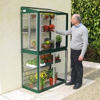 Deluxe Mini Lean-To Greenhouse - Racing Green