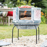 Geometric with Grill Small Chimenea