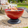 Globe Red Firepit with Grill