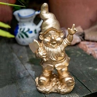 Gold Garden Gnome Duo