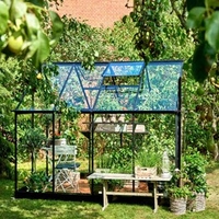 Greenhouse Qube 68 Black Frame,  Toughened Glass with Base