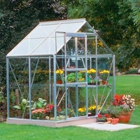 Halls Aluminium Popular Greenhouse with Horti Glass + Base - 6
