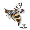 Hornet Brooch in Silver and Amber