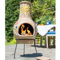 Large Sun & Flower Chimenea