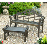 Lutyens Grey Bench & Matching Low Level Table