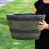 Medium Wooden Barrel Effect Planter