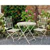Old Rectory Round Table and 2 Folding Chairs - Cream