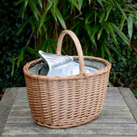 Oval Shopping Basket Tweed Cooler