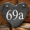 Personalised Heart Slate Number Sign - Silver