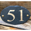 Personalised Oval House Number Sign - White