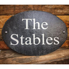 Personalised Oval Slate Sign - White