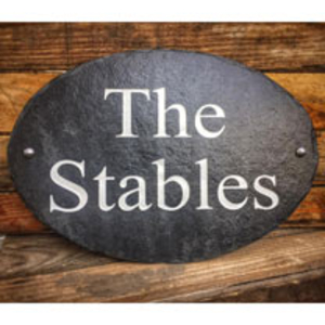 Personalised Oval Slate Sign - White