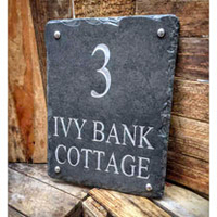 Personalised Portrait Slate Sign - Silver