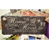 Personalised Slate Home Heart Sign