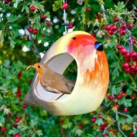 Robin Ceramic Bird Feeder