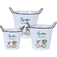 Set of Three Spring Planters - Bike Design
