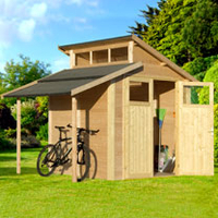 Skylight Shed with Store - Unpainted Natural (7