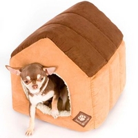 Suede Brown Pet House - Large