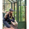 The Head Gardener Black Pinstripe Medium Hat + Pinstripe Bag