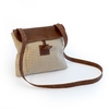 Twool Cross-Body Brown Houndstooth Bag + Au naturel Trigger Hook Lead