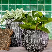 Vase ball Stone - black