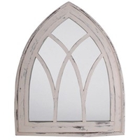 White Wash Gothic Mirror