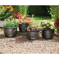 Wood Effect Barrel Planters