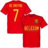 Belgium De Bruyne 7 Team KIDS T-shirt - Red - 2 Years