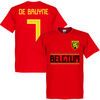 Belgium De Bruyne 7 Team KIDS T-Shirt - Red - 4 Years