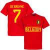 Belgium De Bruyne 7 Team KIDS T-shirt - Red - 8 Years