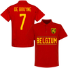 Belgium De Bruyne 7 Team Polo Shirt - Red - XXXXXL