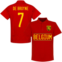 Belgium De Bruyne 7 Team Polo Shirt - Red - XXXXXL