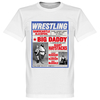 Big Daddy v Giant Haystack Wrestling Poster T-shirt - White - L