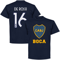 Boca CABJ Crest De Rossi 16 T-Shirt - Navy (2019-2020 Style Back Print) - L