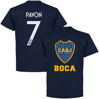 Boca CABJ Crest Pavon 7 T-Shirt - Navy (2019-2020 Style Back Print) - L