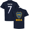 Boca CABJ Crest Pavon 7 T-Shirt - Navy (2019-2020 Style Back Print)