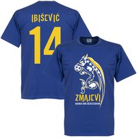 Bosnia Herzegovina Zmajevi Ibsevic No.14 T-shirt- Royal - XXXXL