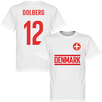 Denmark Dolberg 12 Team KIDS T-shirt - White - 2 Years