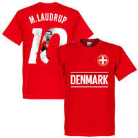 Denmark M. Laudrup 10 Gallery Team T-Shirt - Red - S