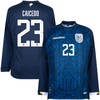 Marathon Ecuador Away L/S Caicedo 23 Shirt 2022-2023 (Fan Style Printing) - L