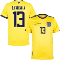 Marathon Ecuador Home Authentic E.Valencia 13 Shirt 2022-2023 (Fan Style Printing) - L