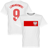 Poland Lewandowski 9 Banner KIDS T-Shirt - White - 6 Years