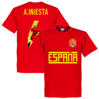 Spain A. Iniesta 6 Gallery Team T-Shirt - Red - XL