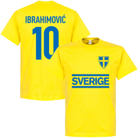 Sweden Ibrahimovic 10 Team T-Shirt - Yellow - XXXL