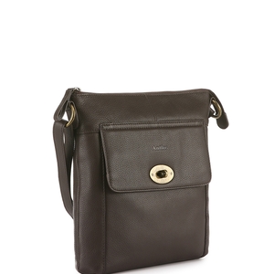 Amber Small Leather Cross Body Bag Brown