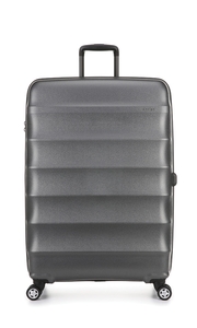Juno Metallic Large Suitcase Charcoal