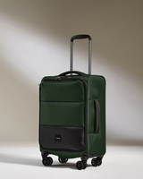 Lightest Cabin Suitcase In Antler Green - Soft Stripe