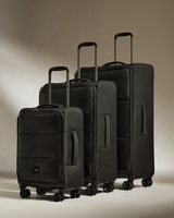 Lightest Suitcase Set In Black - Soft Stripe