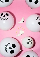 6PK Glow In The Dark Ghost Halloween Balloons