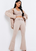 Abbie Taupe Ruched Front Scoop Neck Top